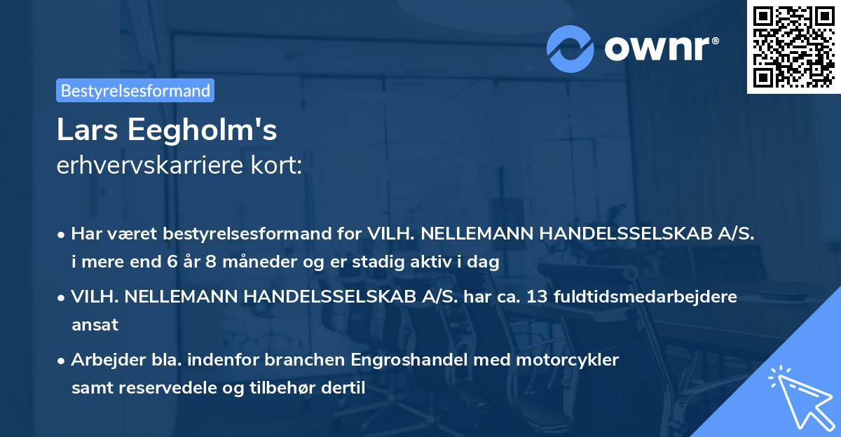 Lars Eegholm's erhvervskarriere kort