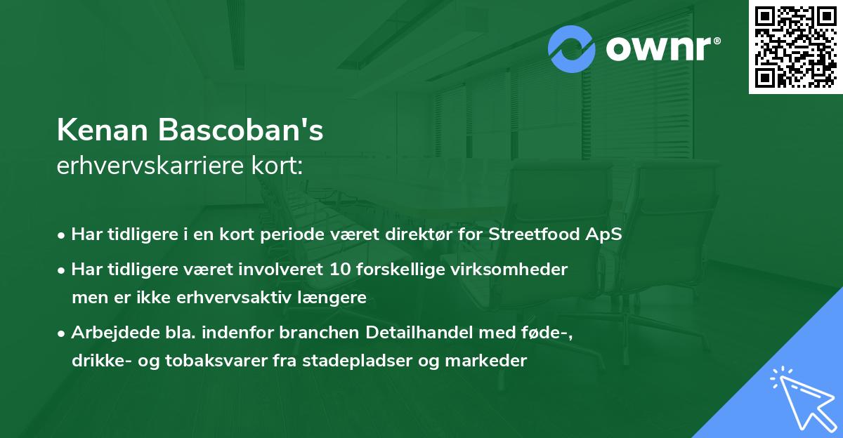 Kenan Bascoban's erhvervskarriere kort
