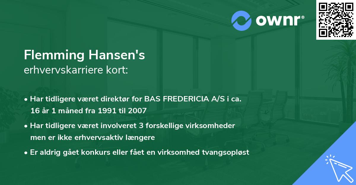 Flemming Hansen's erhvervskarriere kort