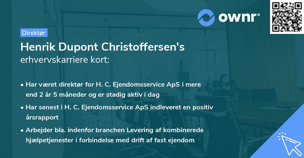Henrik Dupont Christoffersen's erhvervskarriere kort