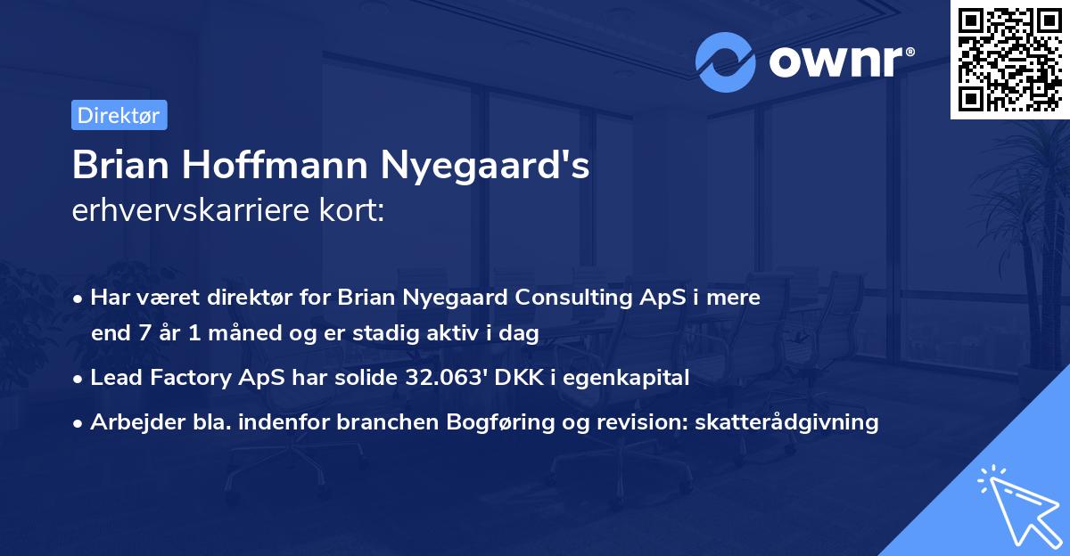 Brian Hoffmann Nyegaard's erhvervskarriere kort