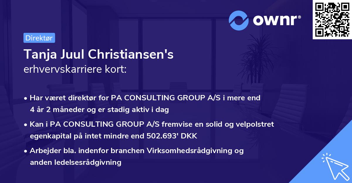 Tanja Juul Christiansen's erhvervskarriere kort
