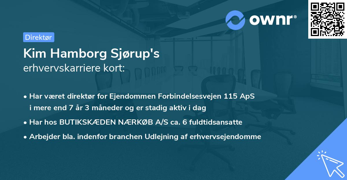 Kim Hamborg Sjørup's erhvervskarriere kort