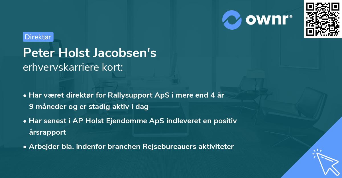 Peter Holst Jacobsen's erhvervskarriere kort