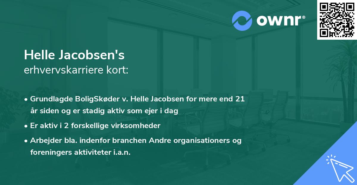 Helle Jacobsen's erhvervskarriere kort