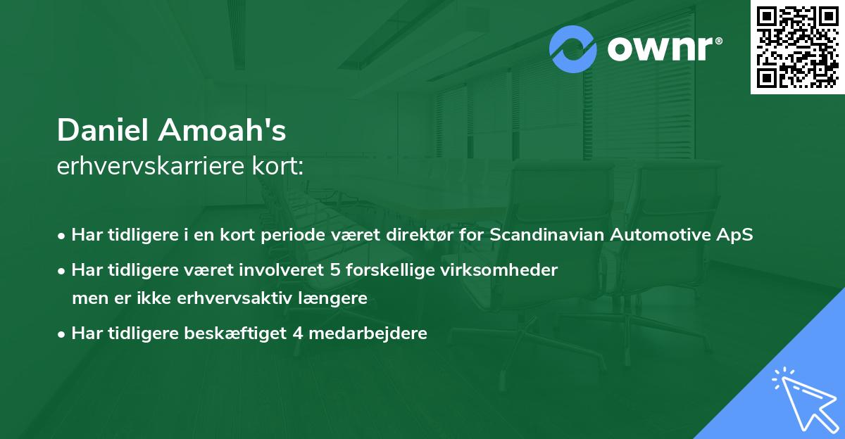Daniel Amoah's erhvervskarriere kort
