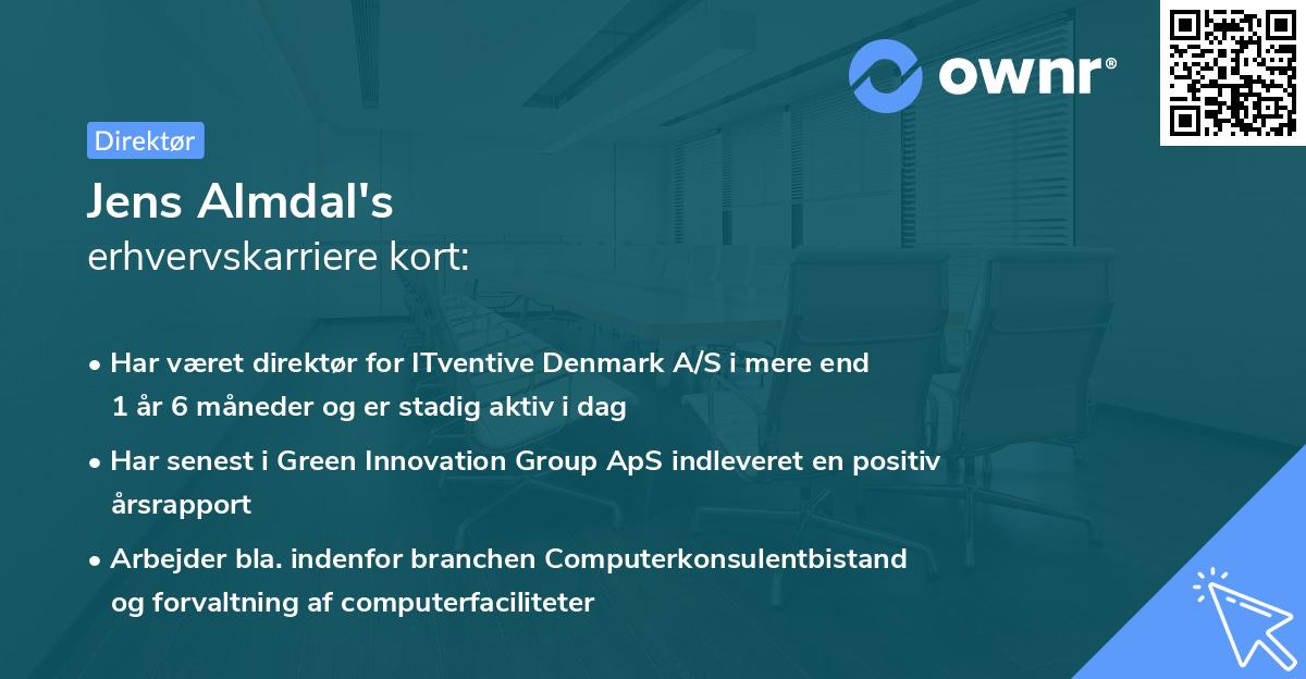 Jens Almdal's erhvervskarriere kort