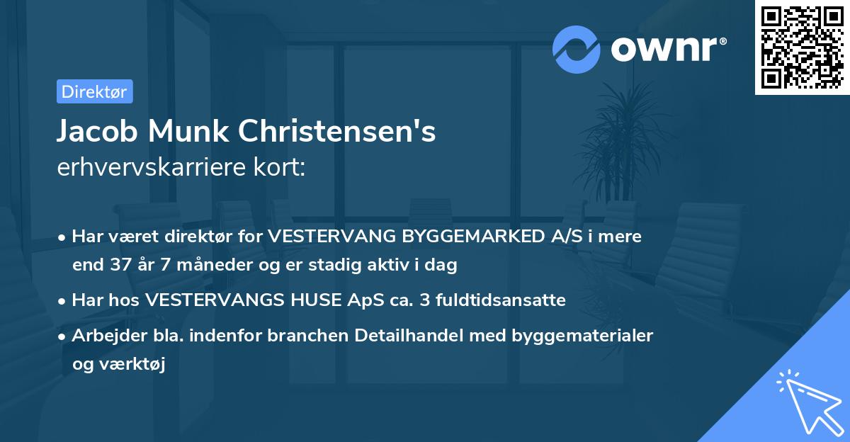 Jacob Munk Christensen's erhvervskarriere kort