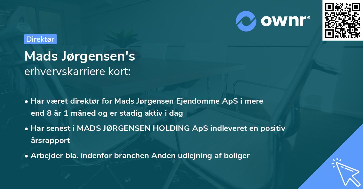 Mads Jørgensen's erhvervskarriere kort