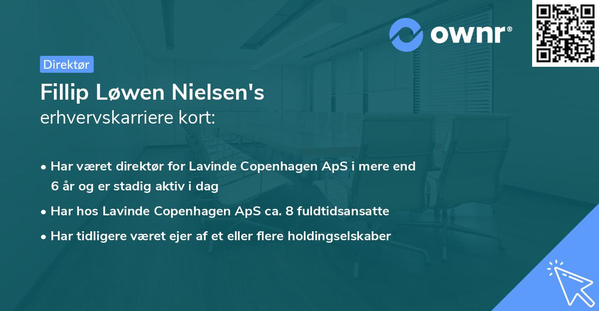 Fillip Løwen Nielsen's erhvervskarriere kort