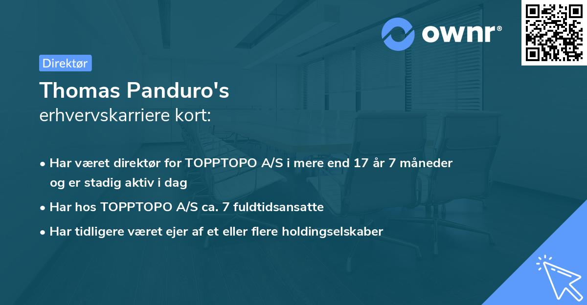 Thomas Panduro's erhvervskarriere kort