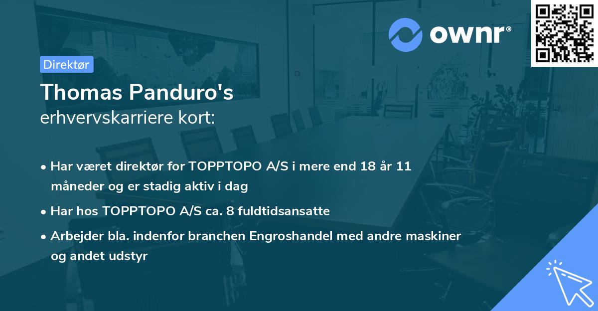 Thomas Panduro's erhvervskarriere kort