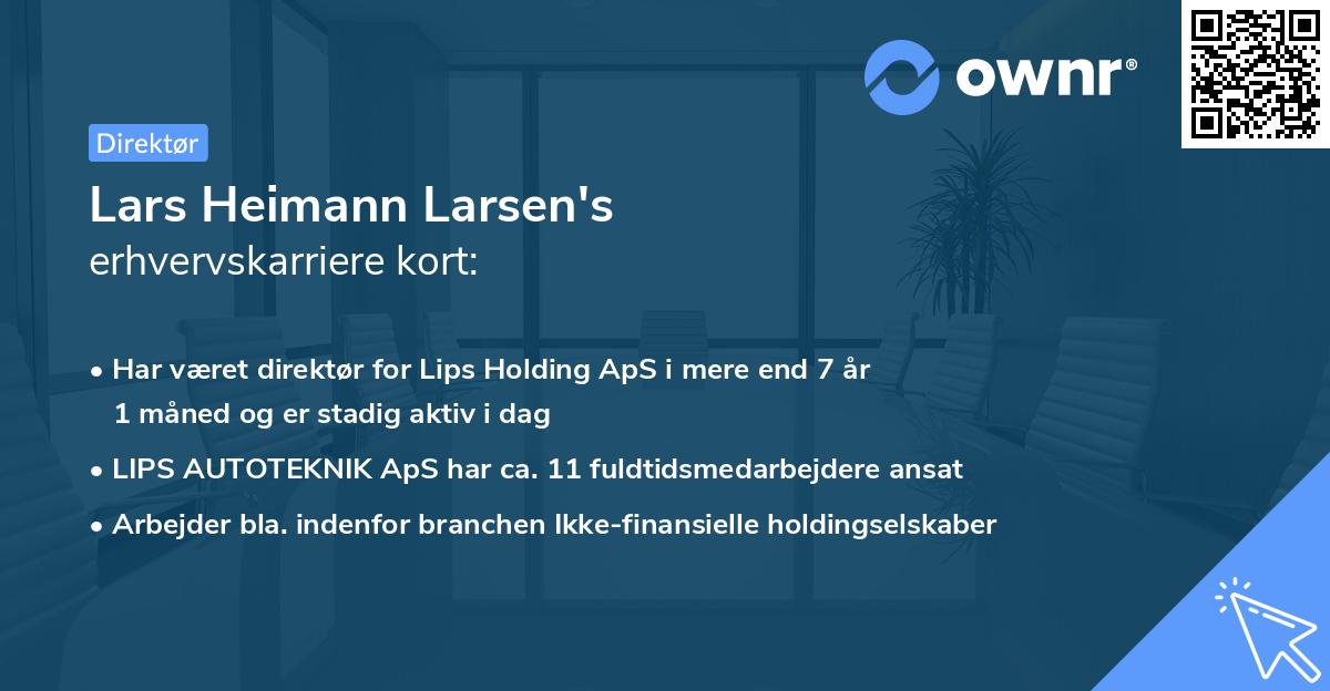 Lars Heimann Larsen's erhvervskarriere kort