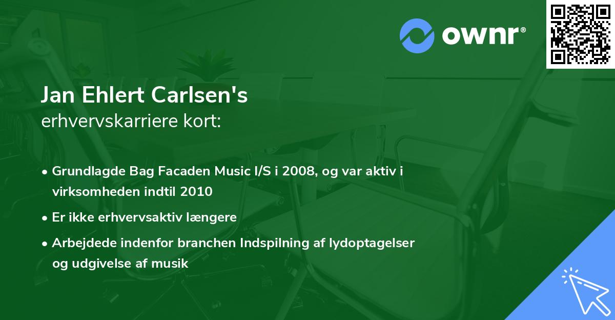 Jan Ehlert Carlsen's erhvervskarriere kort