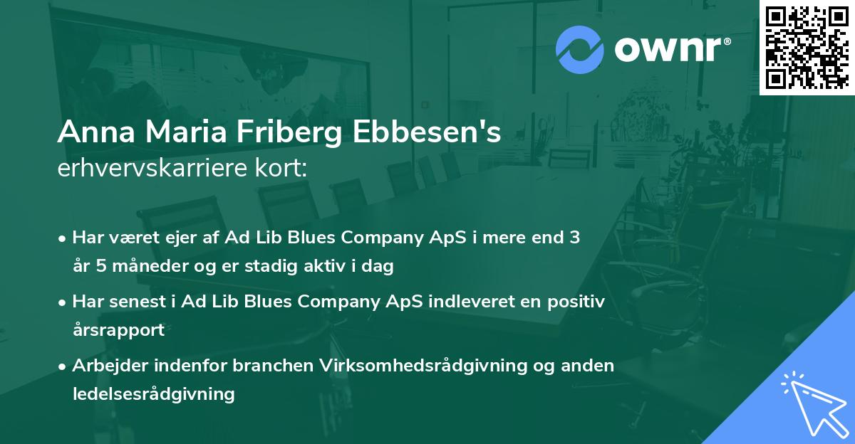 Anna Maria Friberg Ebbesen's erhvervskarriere kort