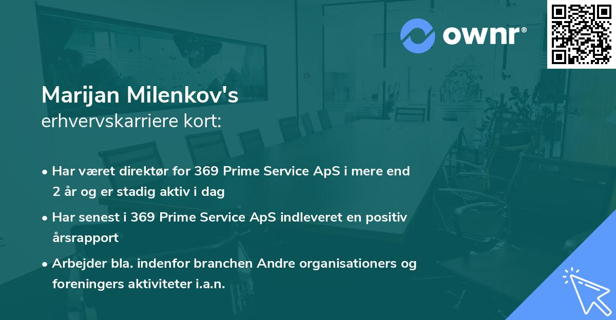 Marijan Milenkov's erhvervskarriere kort