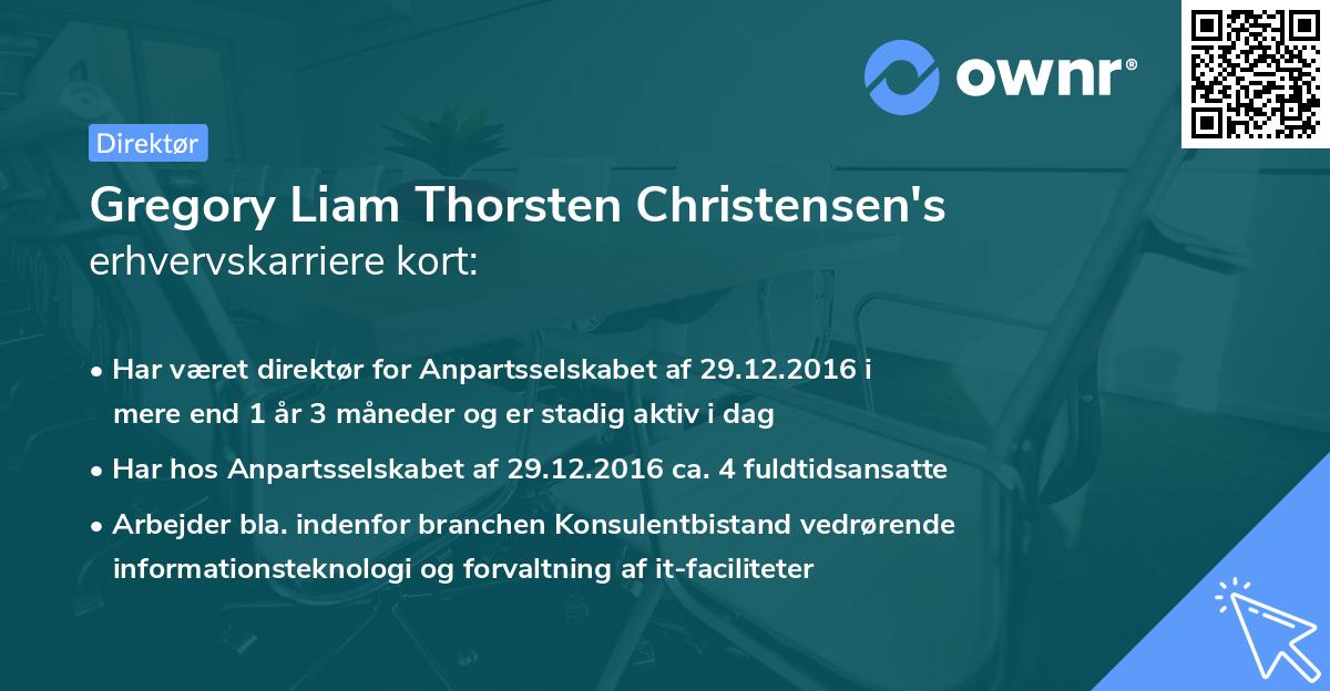 Gregory Liam Thorsten Christensen's erhvervskarriere kort