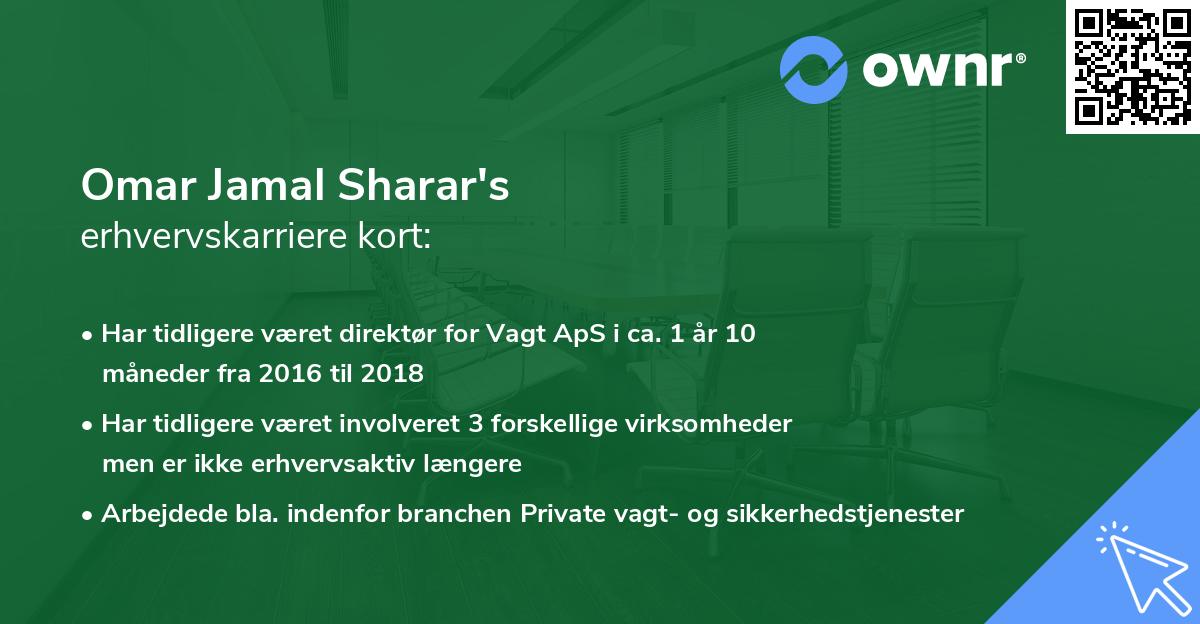 Omar Jamal Sharar's erhvervskarriere kort