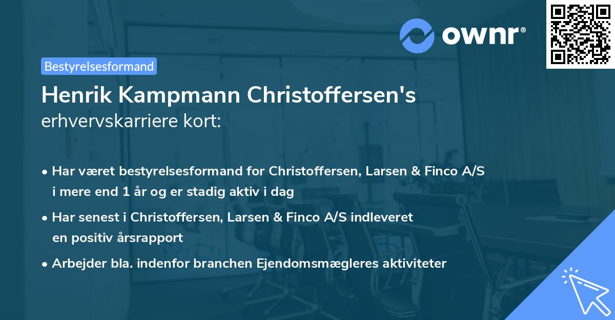 Henrik Kampmann Christoffersen's erhvervskarriere kort