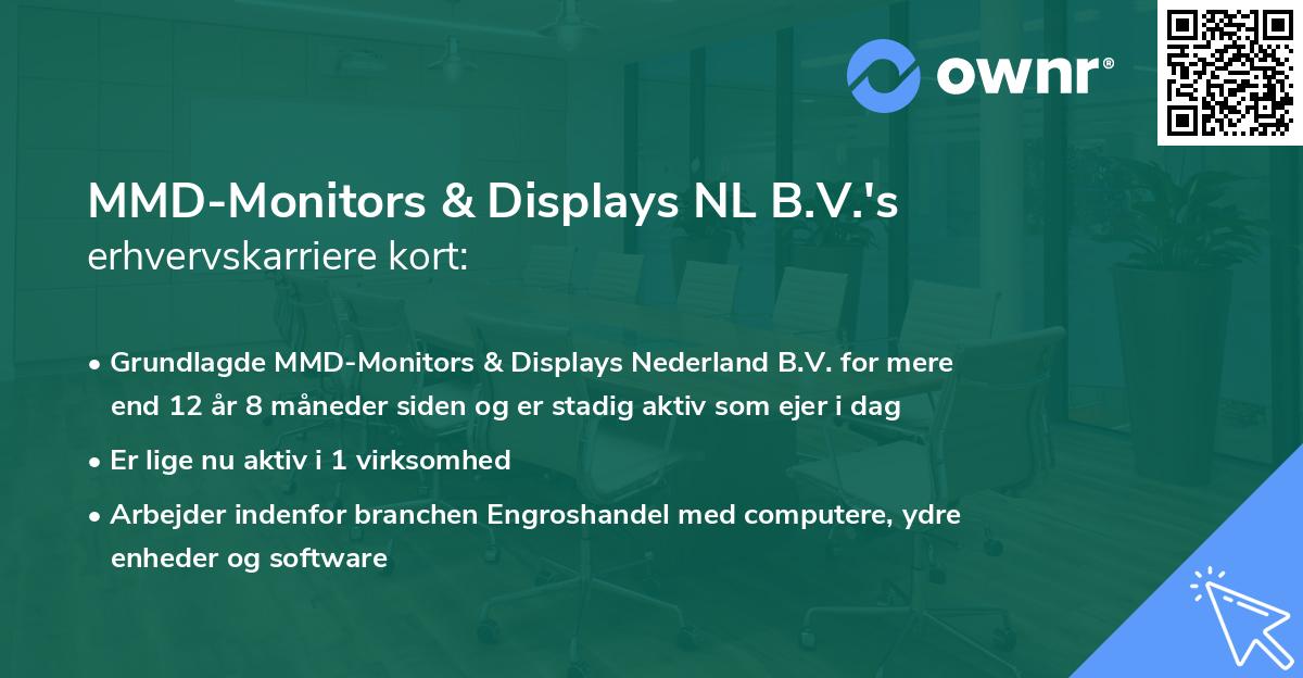 MMD-Monitors & Displays NL B.V.'s erhvervskarriere kort