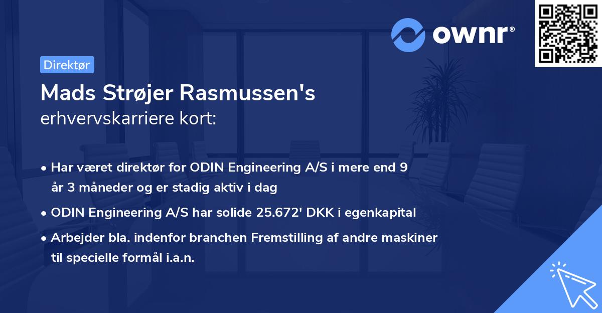 Mads Strøjer Rasmussen's erhvervskarriere kort