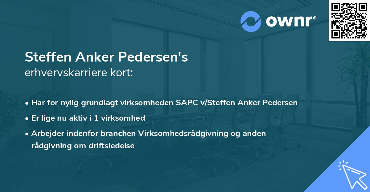 Steffen Anker Pedersen's erhvervskarriere kort