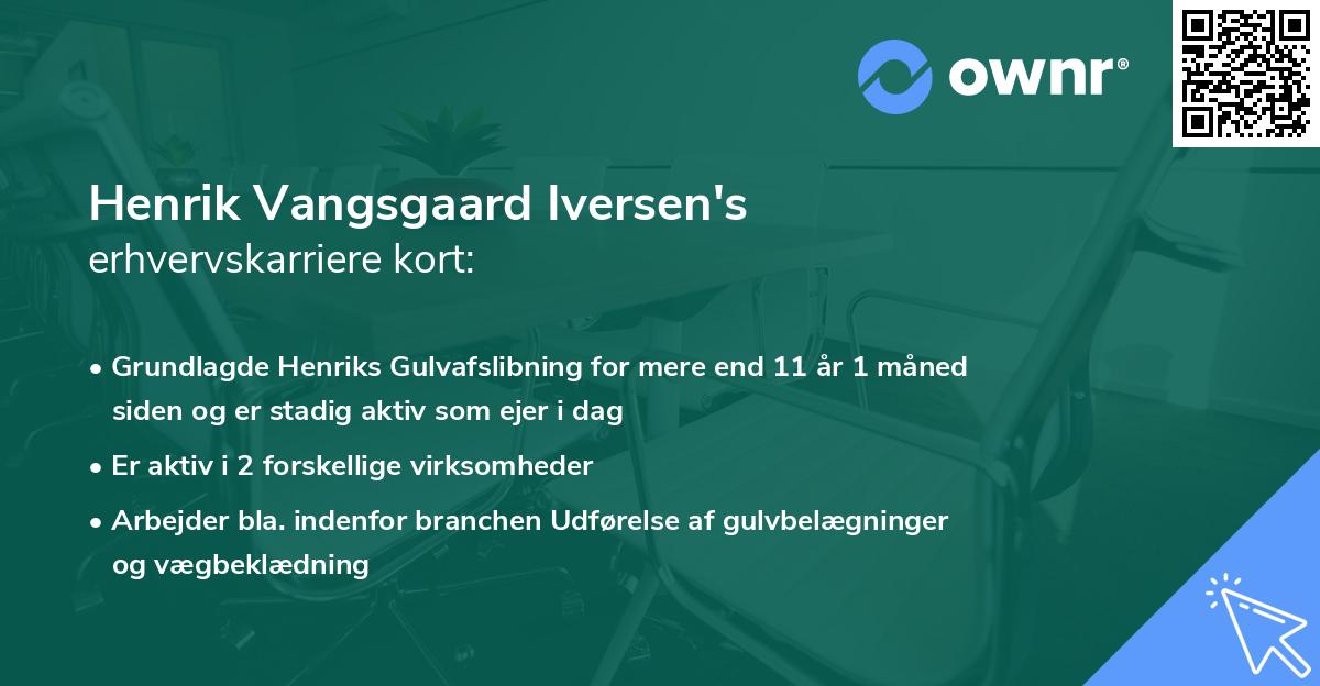 Henrik Vangsgaard Iversen's erhvervskarriere kort