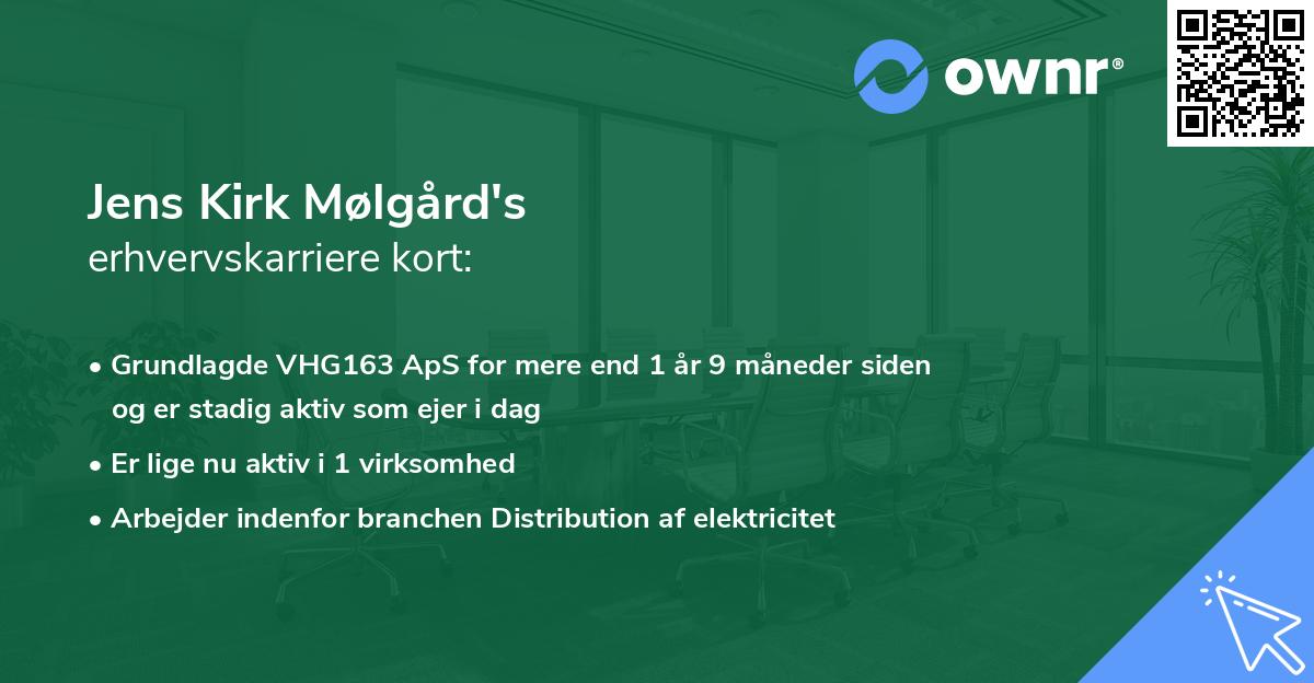 Jens Kirk Mølgård's erhvervskarriere kort