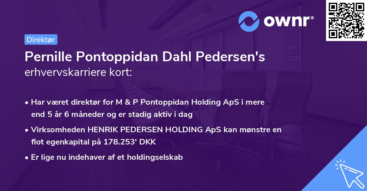 Pernille Pontoppidan Dahl Pedersen's erhvervskarriere kort