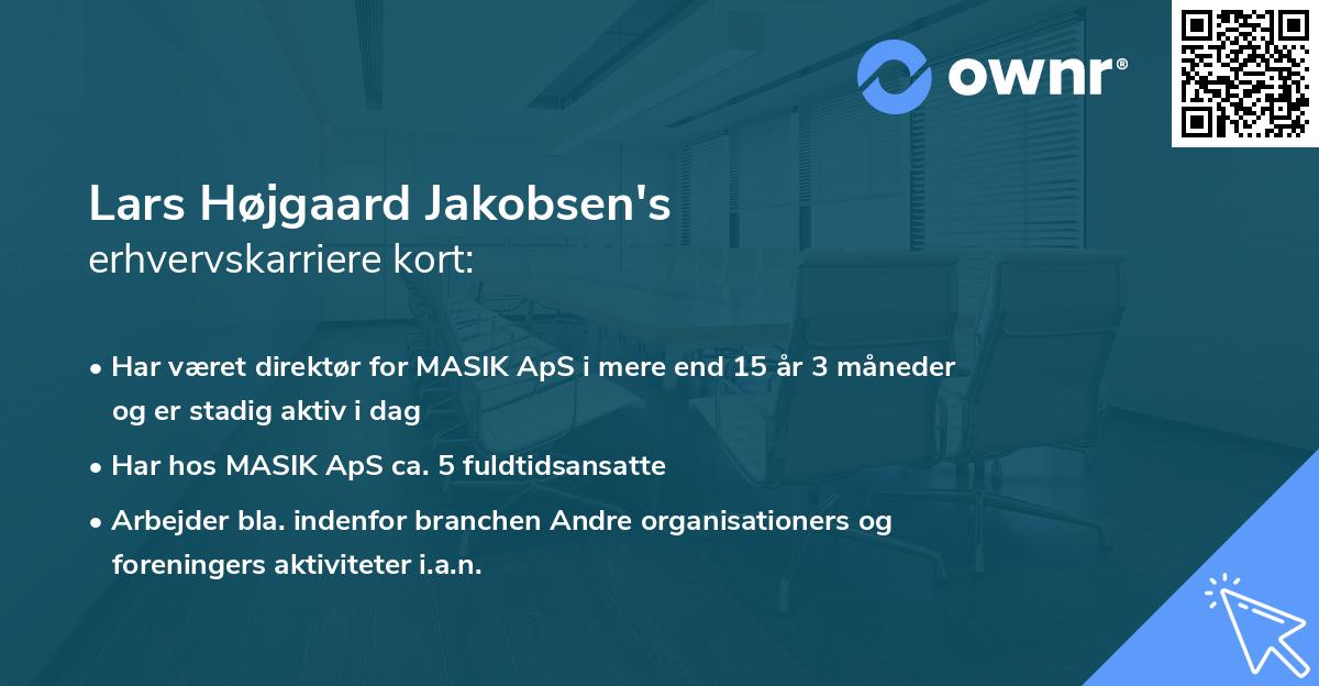 Lars Højgaard Jakobsen's erhvervskarriere kort