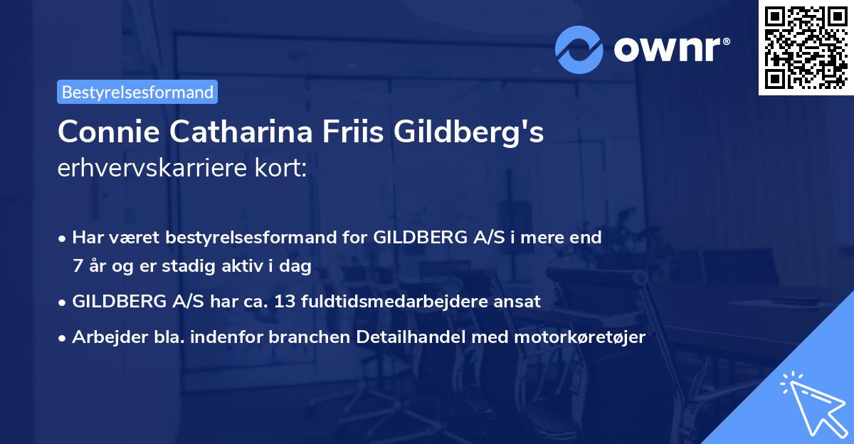 Connie Catharina Friis Gildberg's erhvervskarriere kort
