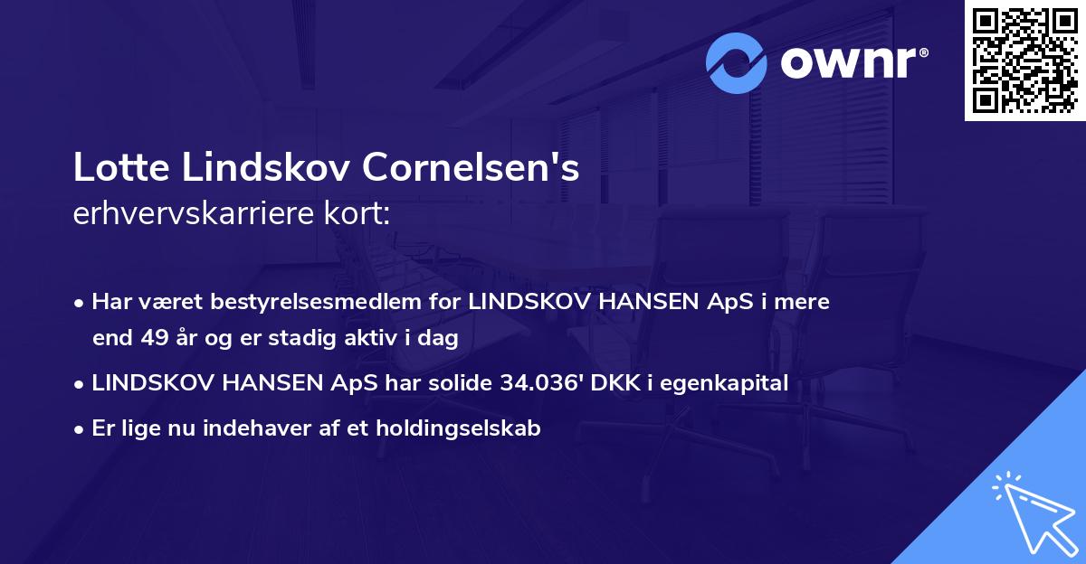 Lotte Lindskov Cornelsen's erhvervskarriere kort