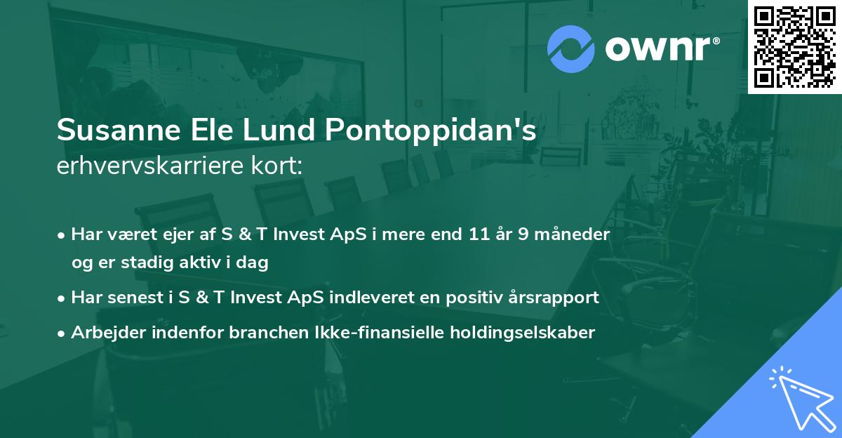 Susanne Ele Lund Pontoppidan's erhvervskarriere kort