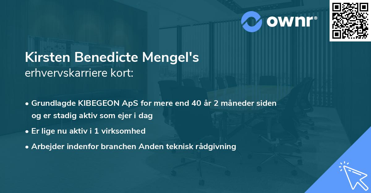 Kirsten Benedicte Mengel's erhvervskarriere kort