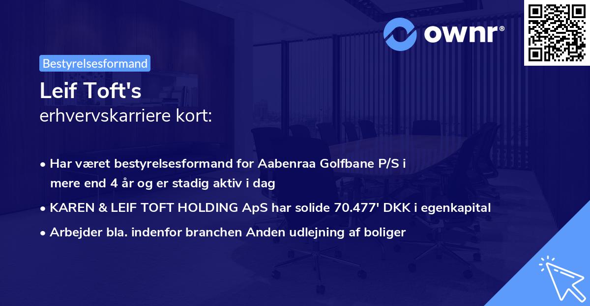 Leif Toft's erhvervskarriere kort