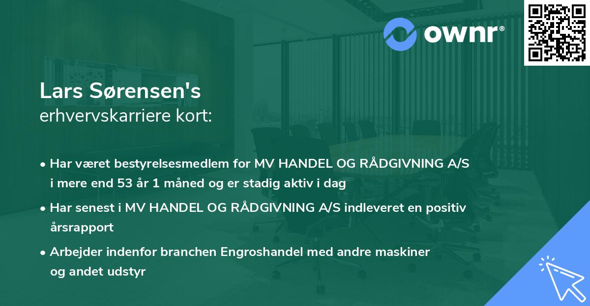 Lars Sørensen's erhvervskarriere kort