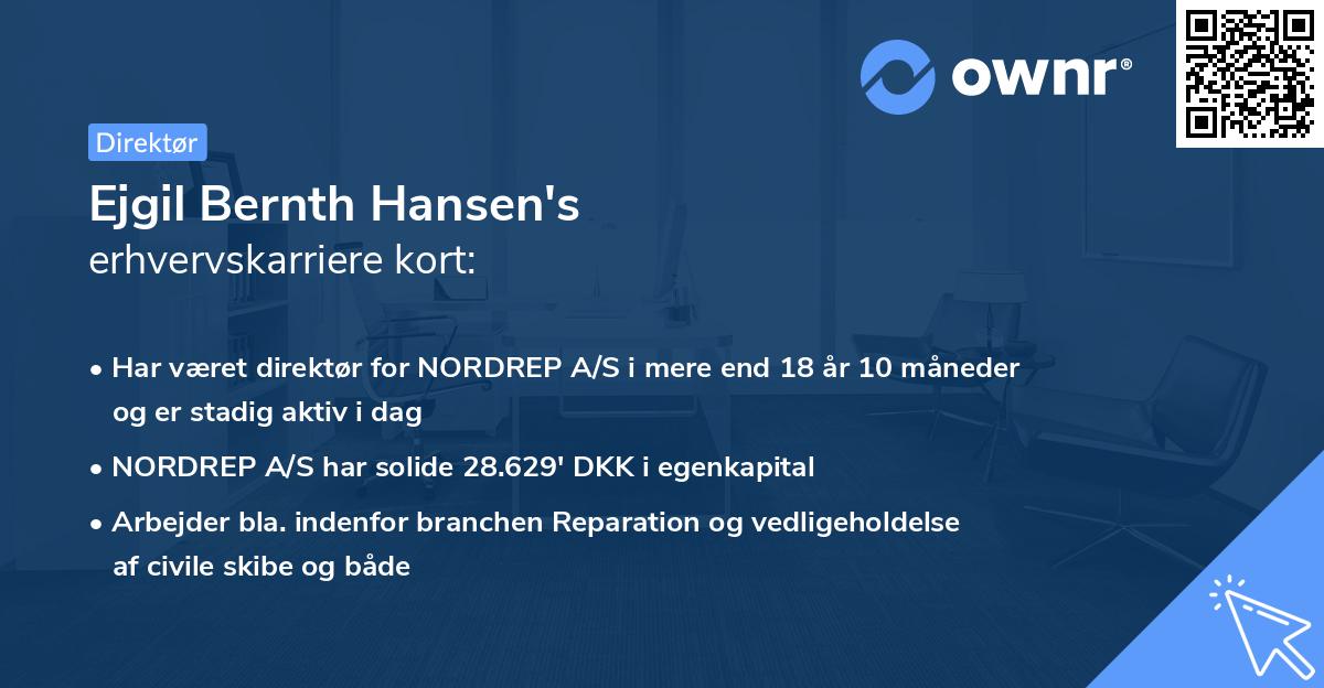 Ejgil Bernth Hansen's erhvervskarriere kort