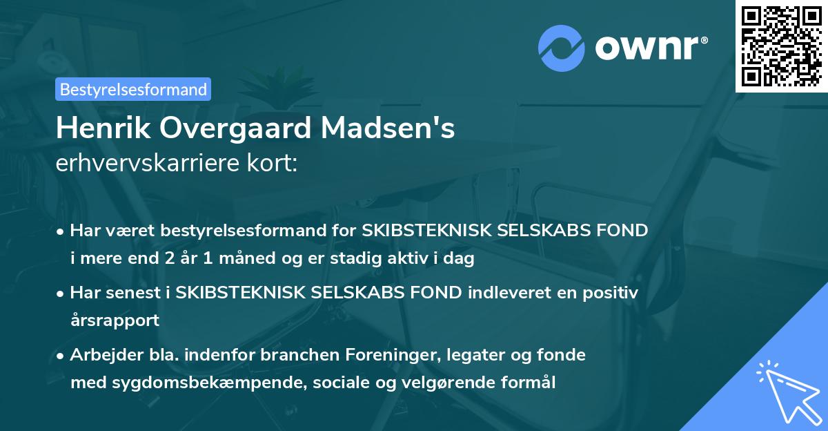 Henrik Overgaard Madsen's erhvervskarriere kort