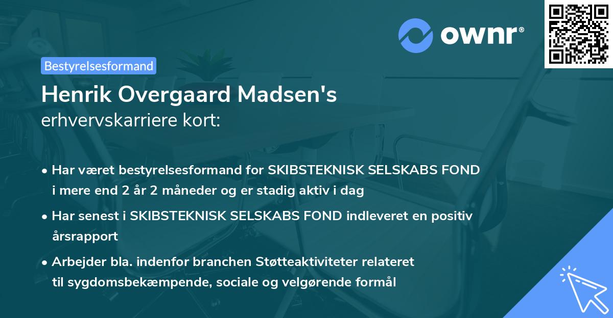 Henrik Overgaard Madsen's erhvervskarriere kort