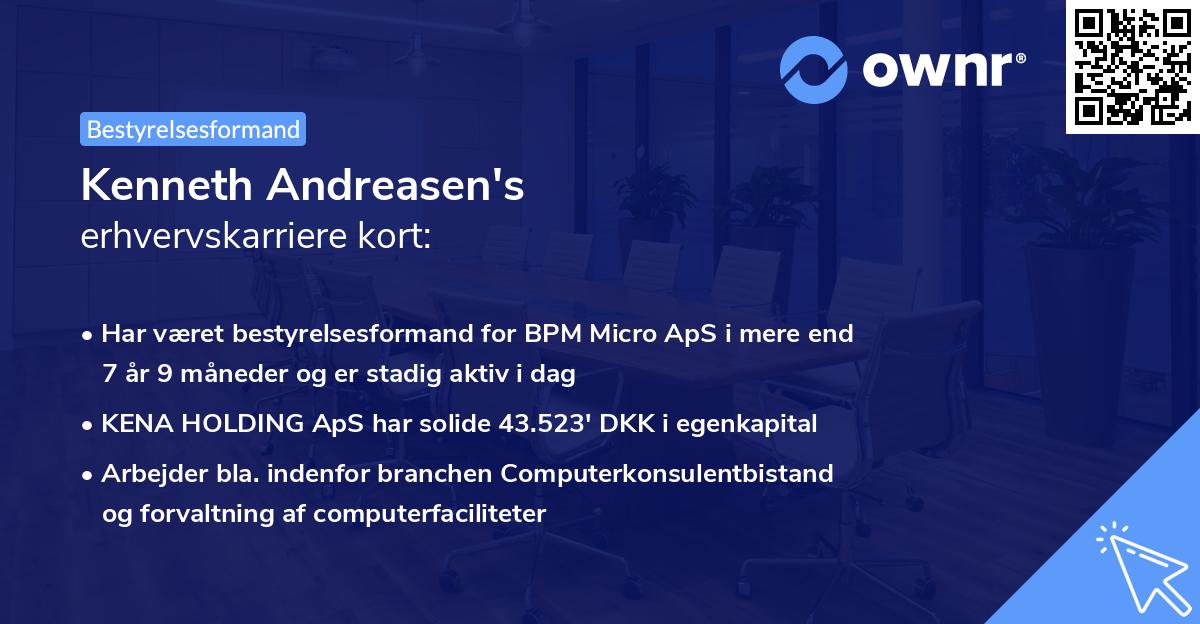 Kenneth Andreasen's erhvervskarriere kort