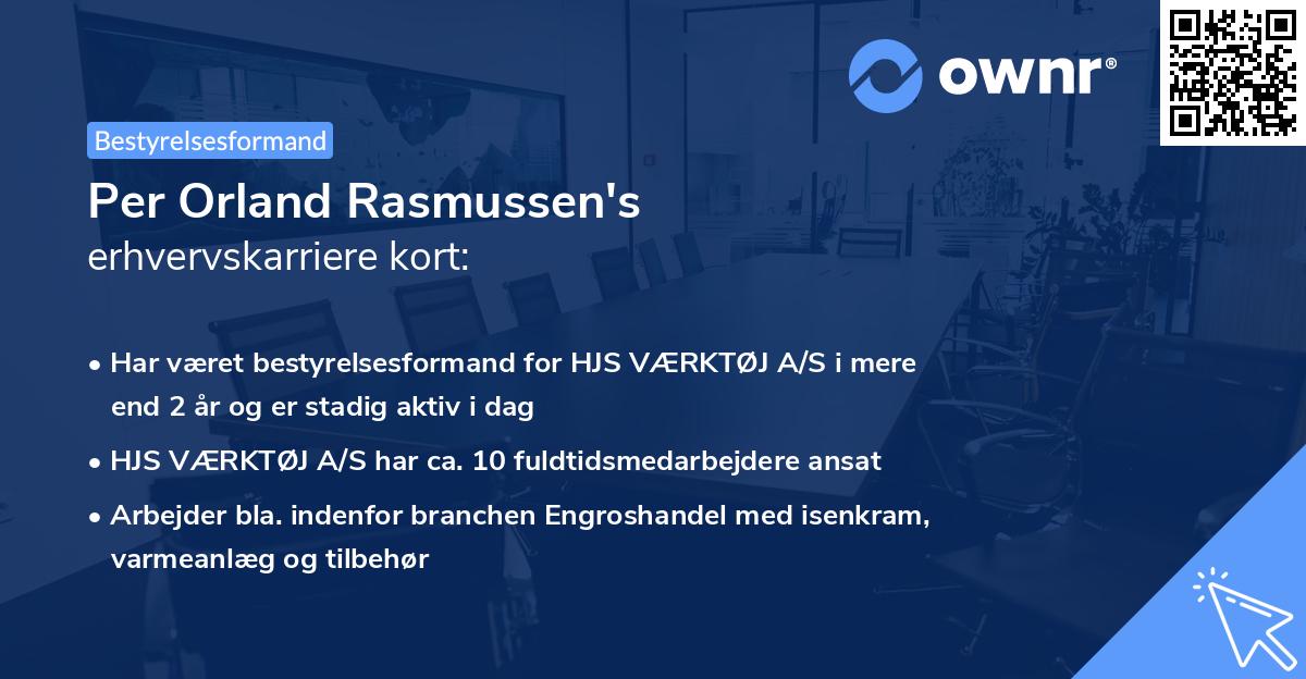 Per Orland Rasmussen's erhvervskarriere kort