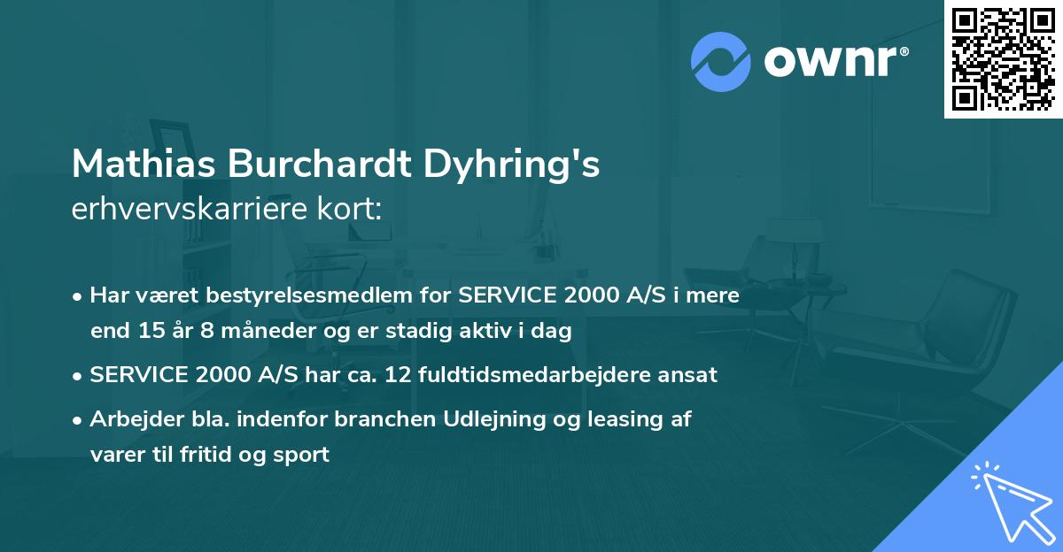 Mathias Burchardt Dyhring's erhvervskarriere kort