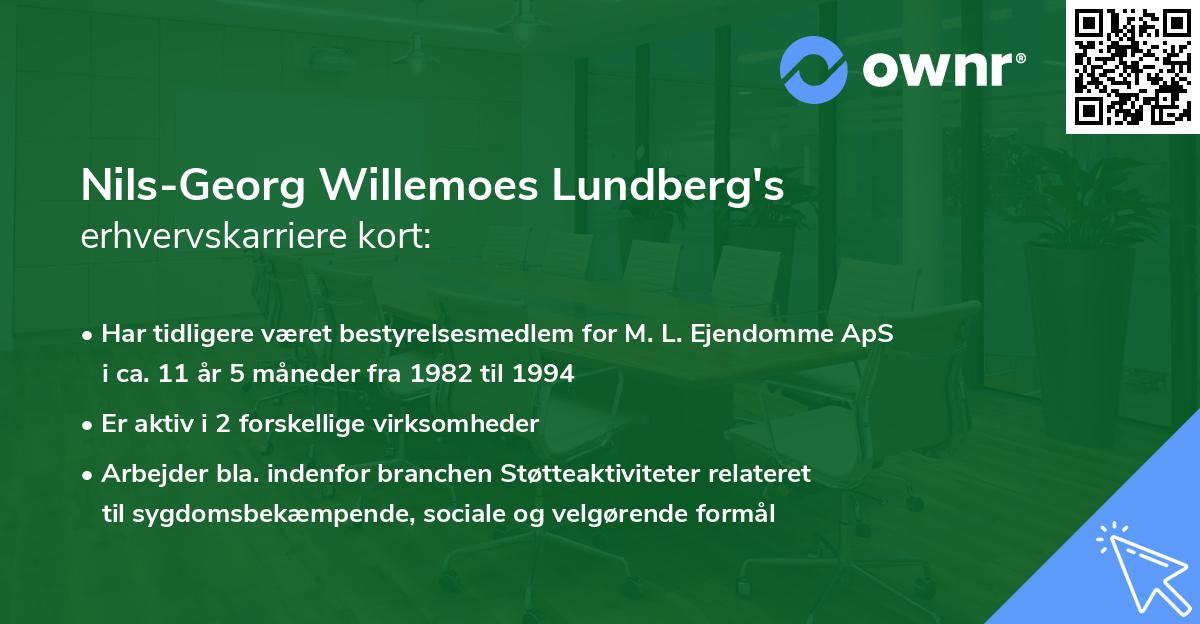 Nils-Georg Willemoes Lundberg's erhvervskarriere kort