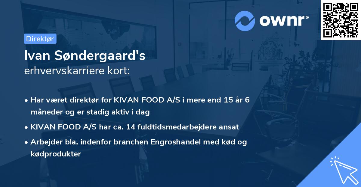 Ivan Søndergaard's erhvervskarriere kort