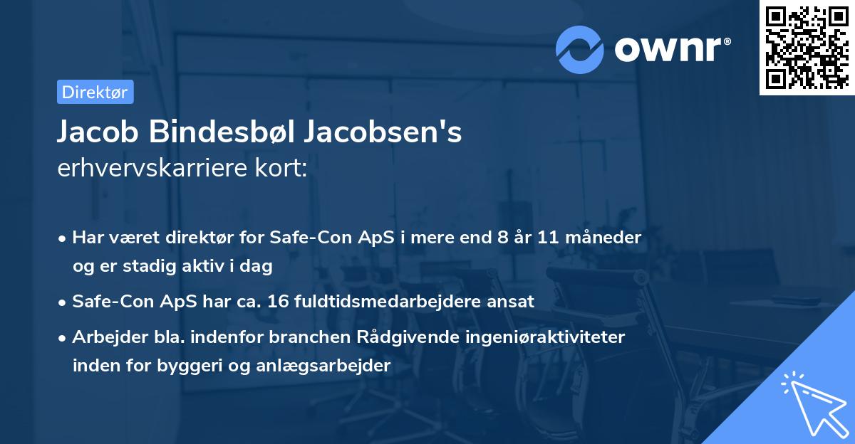 Jacob Bindesbøl Jacobsen's erhvervskarriere kort