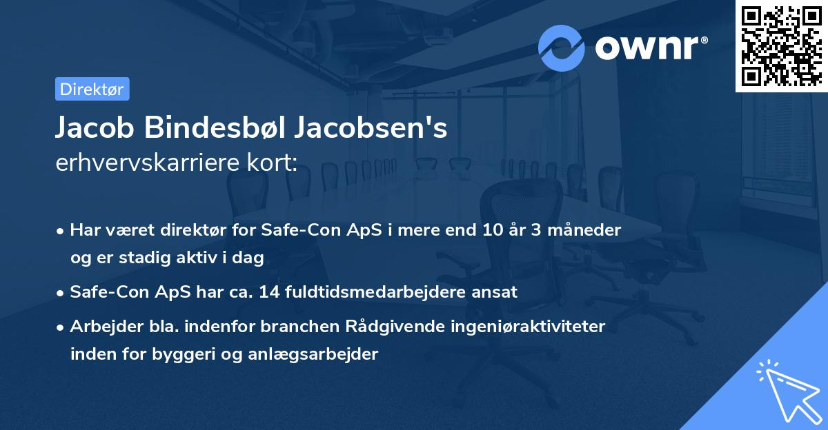 Jacob Bindesbøl Jacobsen's erhvervskarriere kort