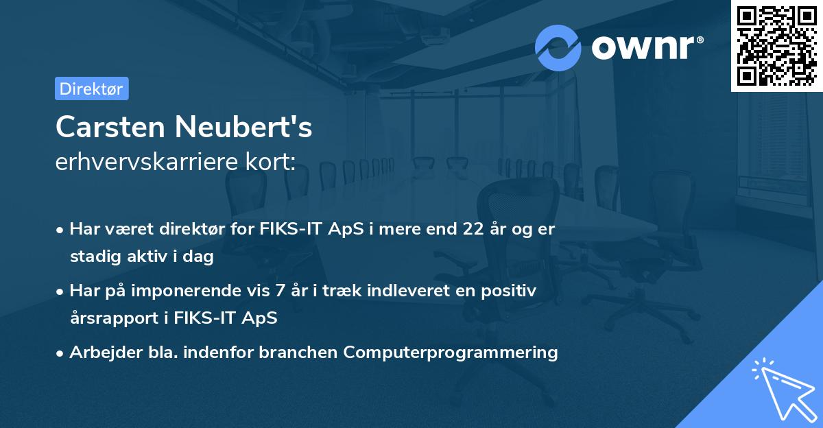Carsten Neubert's erhvervskarriere kort