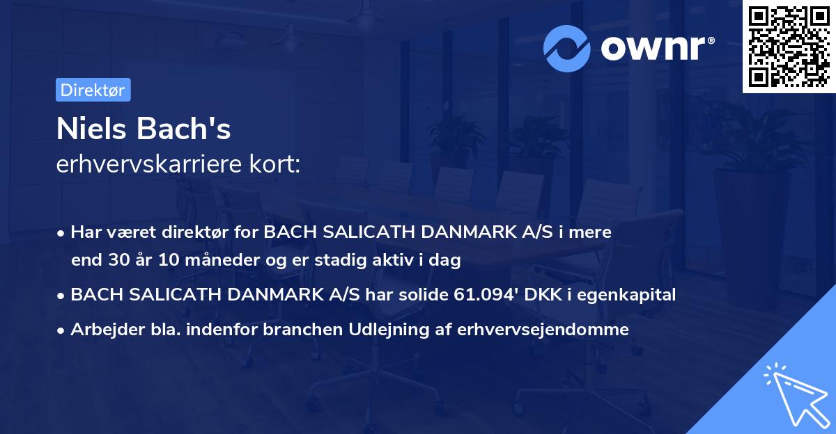 Niels Bach's erhvervskarriere kort
