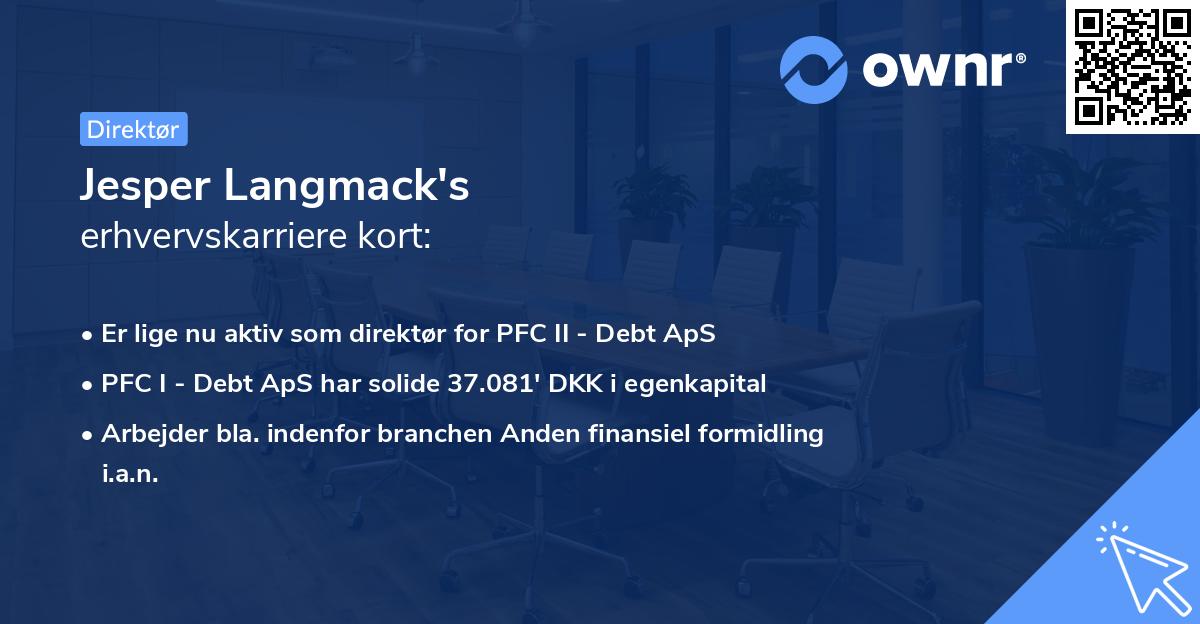 Jesper Langmack's erhvervskarriere kort