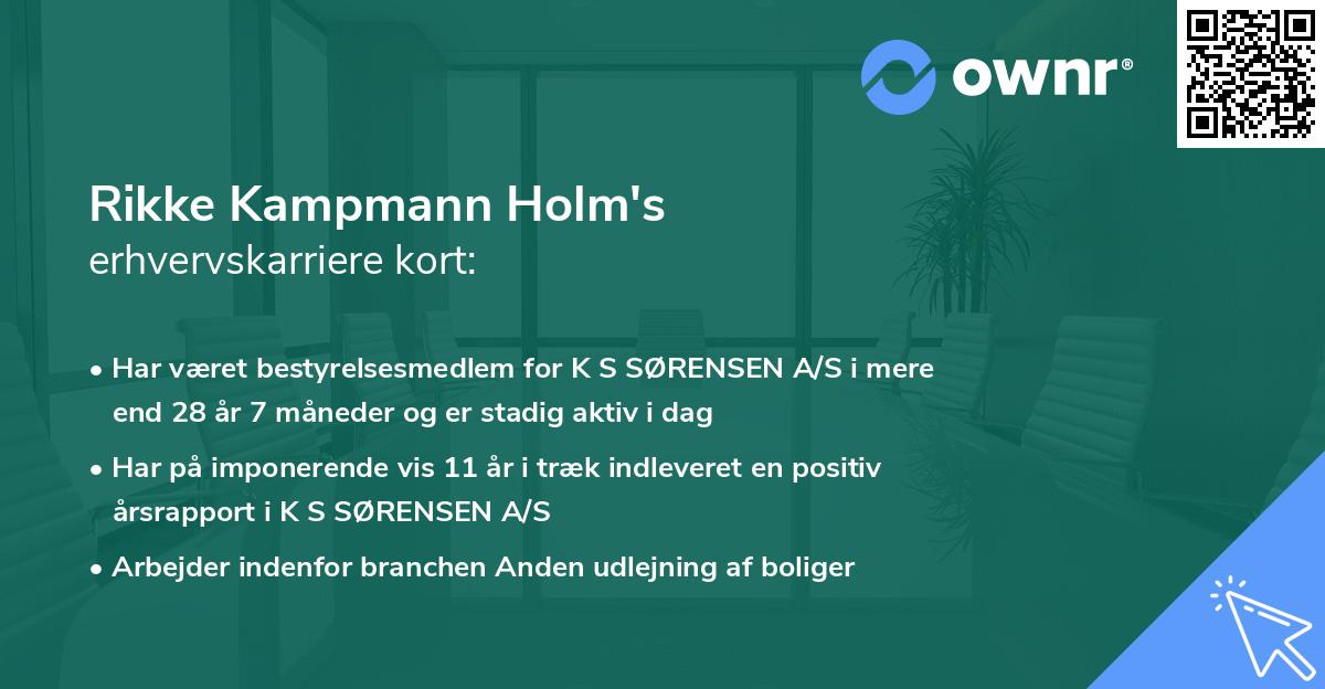 Rikke Kampmann Holm's erhvervskarriere kort